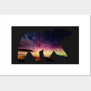 Starry Night Bear Silhouette Posters and Art